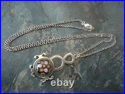 Scottish Sterling Silver Pendant + Chain Caithness Glass h/m 1971 Edinburgh