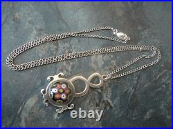 Scottish Sterling Silver Pendant + Chain Caithness Glass h/m 1971 Edinburgh