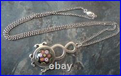 Scottish Sterling Silver Pendant + Chain Caithness Glass h/m 1971 Edinburgh