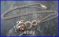 Scottish Sterling Silver Pendant + Chain Caithness Glass h/m 1971 Edinburgh