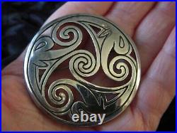 Scottish Sterling Silver Sheila Fleet Lge Birsay Celtic Brooch. 5.52cm dia. B40