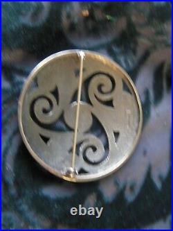 Scottish Sterling Silver Sheila Fleet Lge Birsay Celtic Brooch. 5.52cm dia. B40