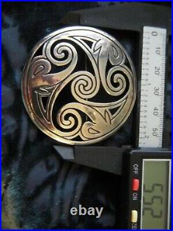 Scottish Sterling Silver Sheila Fleet Lge Birsay Celtic Brooch. 5.52cm dia. B40