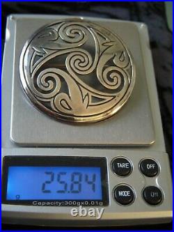 Scottish Sterling Silver Sheila Fleet Lge Birsay Celtic Brooch. 5.52cm dia. B40