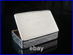Scottish Sterling Silver Snuff Box, James Nasmyth, Edinburgh Antique 1839