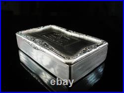 Scottish Sterling Silver Snuff Box, Masonic, Sutherland & Horne, Edinburgh 1883