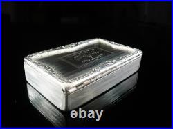 Scottish Sterling Silver Snuff Box, Masonic, Sutherland & Horne, Edinburgh 1883