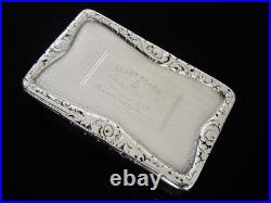 Scottish Sterling Silver Snuff Box, Masonic, Sutherland & Horne, Edinburgh 1883