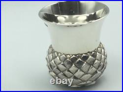 Scottish Sterling Silver Tot Cup With Thistle Design, Edinburgh, C1993