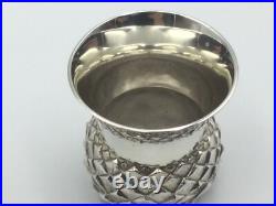 Scottish Sterling Silver Tot Cup With Thistle Design, Edinburgh, C1993