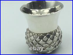 Scottish Sterling Silver Tot Cup With Thistle Design, Edinburgh, C1993