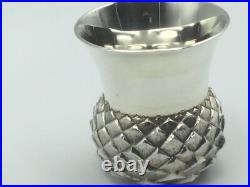 Scottish Sterling Silver Tot Cup With Thistle Design, Edinburgh, C1993