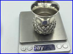 Scottish Sterling Silver Tot Cup With Thistle Design, Edinburgh, C1993
