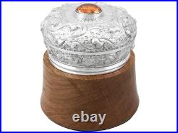 Scottish Sterling Silver and Oak Humidor Antique Edwardian (1908)