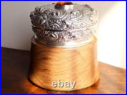 Scottish Sterling Silver and Oak Humidor Antique Edwardian (1908)