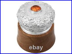 Scottish Sterling Silver and Oak Humidor Antique Edwardian (1908)