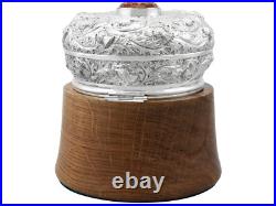 Scottish Sterling Silver and Oak Humidor Antique Edwardian (1908)