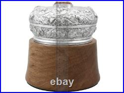 Scottish Sterling Silver and Oak Humidor Antique Edwardian (1908)