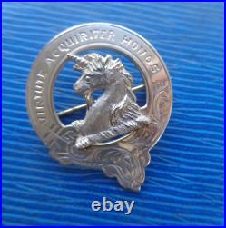 Scottish Stg Silver Brooch Badge h/m 1956 Medlock & Craik + Box Clan Richardson