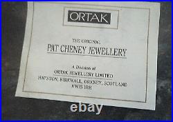 Scottish Stg Silver & Enamel Art Nouveau Brooch & Pearl Pat Cheney / Ortak