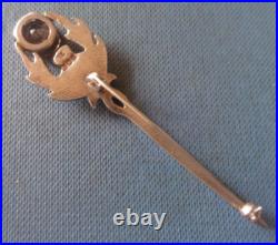 Scottish Stg. Silver & Smokey Quartz THISTLE Brooch Kilt Pin 1985 Thomas Ebbert