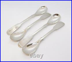 Scottish Victorian Set of Four Sterling Silver Egg Spoons Antique 1851 Edinburgh