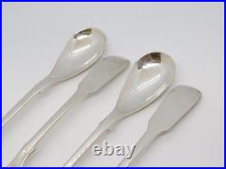 Scottish Victorian Set of Four Sterling Silver Egg Spoons Antique 1851 Edinburgh