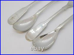 Scottish Victorian Set of Four Sterling Silver Egg Spoons Antique 1851 Edinburgh