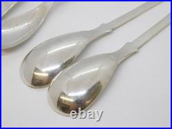 Scottish Victorian Set of Four Sterling Silver Egg Spoons Antique 1851 Edinburgh