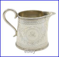 Scottish Victorian Sterling Silver Floral Cream Jug Antique 1870 Edinburgh