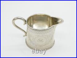 Scottish Victorian Sterling Silver Floral Cream Jug Antique 1870 Edinburgh