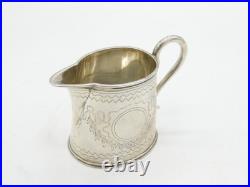Scottish Victorian Sterling Silver Floral Cream Jug Antique 1870 Edinburgh