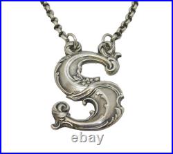 Scottish Victorian Sterling Silver'S' Initial Sherry Decanter Label Antique Scottish Victorian Sterling Silver'S' Initial Sherry Decanter Label Antique