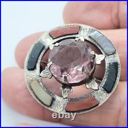 Scottish hardstone brooch, sterling silver, vintage/antique. GE/1706