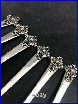Scottish provincial 6 sterling silver celtic spoons by SS Edinburgh 1963