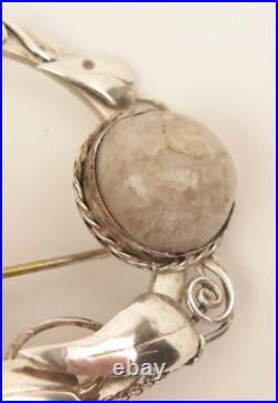 Scottish silver. Art Nouveau and agate brooch. Irene Bruce Laing Edinburgh 1948