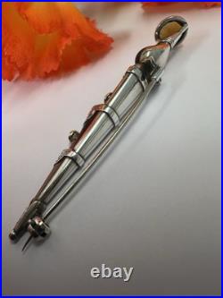 Scottish silver kilt pin. Citrine, Bloodstone & Agate