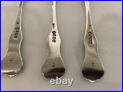 Set Of 7 Victorian Kings Pattern Scottish Sterling Silver Tea Spoons (glas 1877)