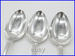 Set of 3 Georgian Scottish Sterling Silver Crested Serving Spoons 1821 Edinburgh