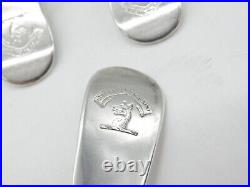 Set of 3 Georgian Scottish Sterling Silver Crested Serving Spoons 1821 Edinburgh