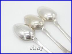 Set of 3 Georgian Scottish Sterling Silver Table Spoons Antique 1820 Edinburgh
