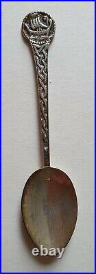 Set of 6 Scottish Sterling Silver TeaSpoons (1950) Celtic knotwork Viking Galley