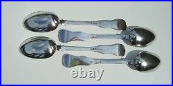 Set of Four 1823 Georgian Scottish Sterling Silver Dessert Spoons 180 grams