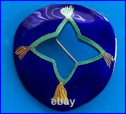 Sheila McDonald Silver Enamel & Gold Brooch London 1997 Renowned Scottish Artist