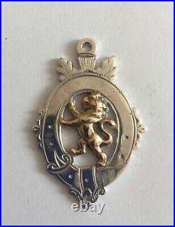 Silver & 9ct Gold Scottish Rampage Lion Pendant