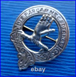 Silver Clan Lamont Badge Brooch Scottish hm 1965 Edinburgh John Fraser Inverness