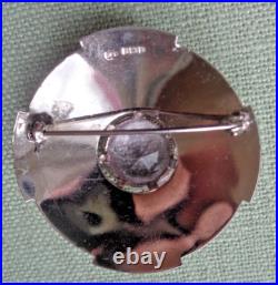Silver Scottish Brooch Amethyst Celtic Vintage LARGE hallmark 1971 Ward Brothers