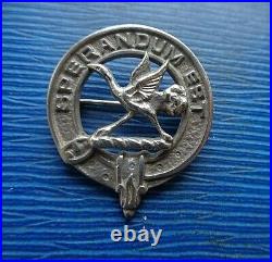 Silver Scottish Brooch / Badge 1936 Edinburgh Thomas Ebbert Clan Wallace