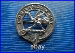 Silver Scottish Brooch / Badge 1936 Edinburgh Thomas Ebbert Clan Wallace