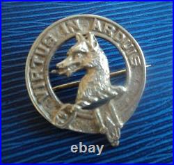 Silver Scottish Brooch / Badge 1938 Edinburgh Thomas Ebbert Clan MacQueen